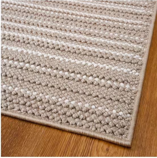 6 ft. x 9 ft. Ivory Cassie Stripe Area Rug