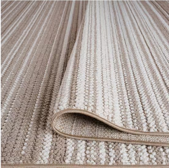 6 ft. x 9 ft. Ivory Cassie Stripe Area Rug