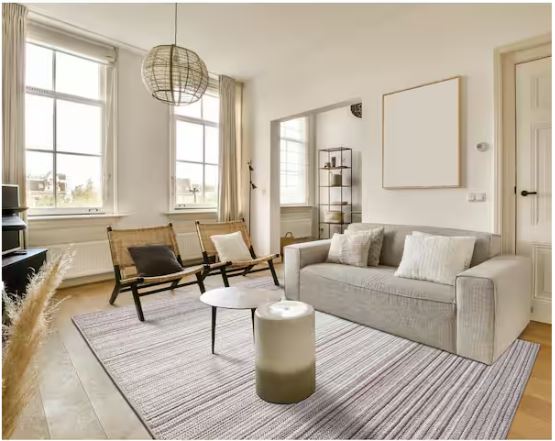 6 ft. x 9 ft. Ivory Cassie Stripe Area Rug