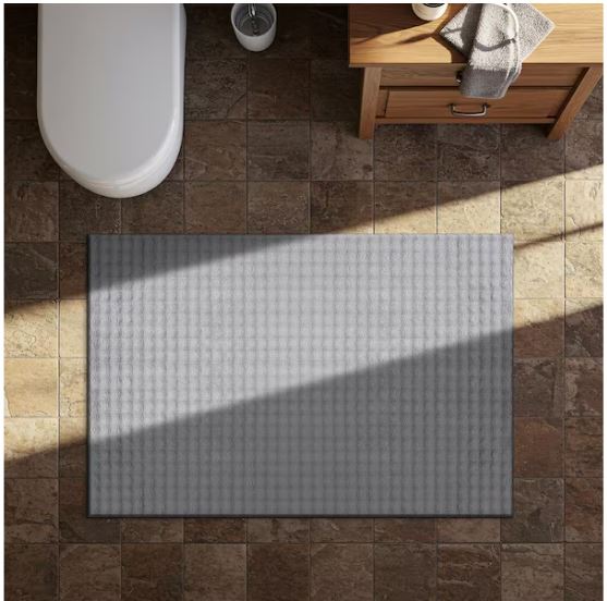 Sequoia 3 ft. ft. x 5 ft. Grey Non-Slip Rubber Back Washable Polyester Checker Indoor Outdoor Area Rug
