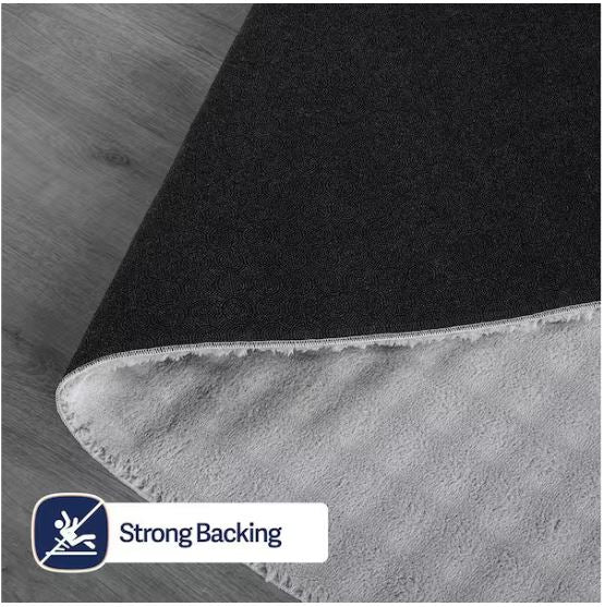 Sequoia 3 ft. ft. x 5 ft. Grey Non-Slip Rubber Back Washable Polyester Checker Indoor Outdoor Area Rug