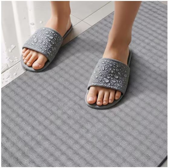 Sequoia 3 ft. ft. x 5 ft. Grey Non-Slip Rubber Back Washable Polyester Checker Indoor Outdoor Area Rug