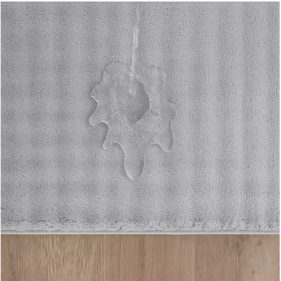 Sequoia 3 ft. ft. x 5 ft. Grey Non-Slip Rubber Back Washable Polyester Checker Indoor Outdoor Area Rug