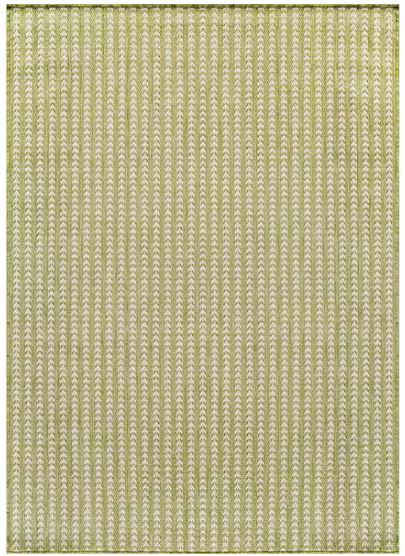Arrow Olive 5 ft. x 7 ft. Chevron Striped Washable Indoor Outdoor Area Rug