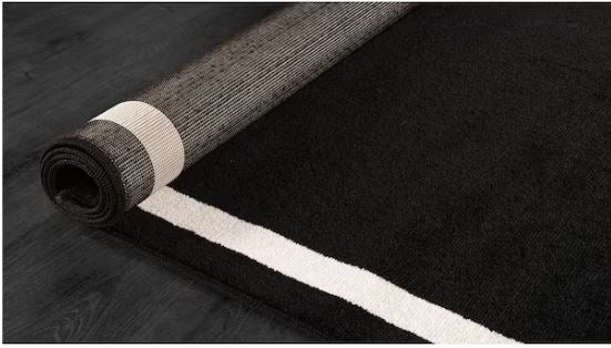 Aura Black 5x7 ft. Rubber Back Washable Modern Bordered Indoor Outdoor Area Rug