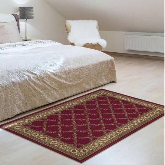 House Collection Non-Slip Rubberback Trellis Design 3 x 5 Indoor Area Rug, 3 ft. 3 in. x 4 ft. 7 in., Red Trellis