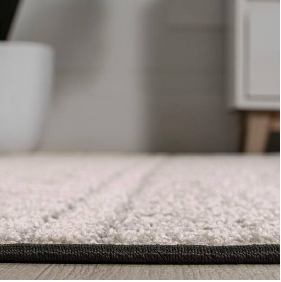 Ormond High-Low Modern Trellis Geometric Cream/Black 4 ft. x 6 ft. Indoor/Outdoor Area Rug