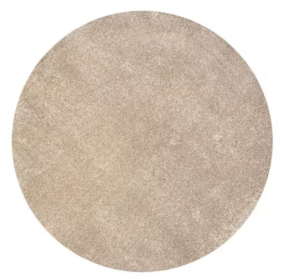 Haze Solid Low-Pile Beige 4 ft. Round Area Rug
