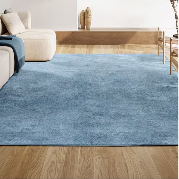 Haze Solid Low-Pile Classic Blue 8 ft. x 10 ft. Area Rug