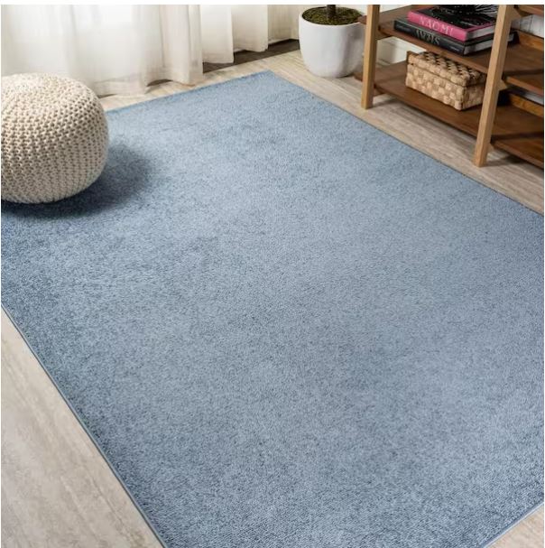 Haze Solid Low-Pile Classic Blue 8 ft. x 10 ft. Area Rug