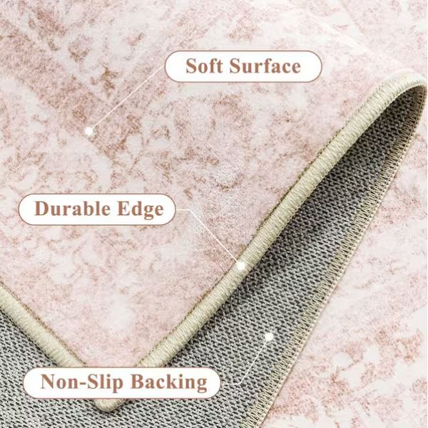 Entomology Pink 8 ft. x 10 ft. Vintage Floral Area Rug