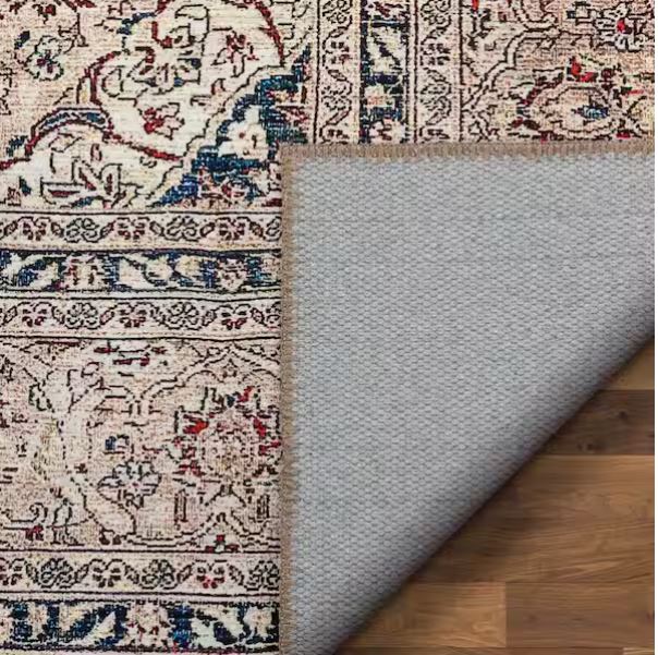 Lotus Tonti Red Vintage Medallion Oriental 7 ft. 10 in. x 9 ft. 10 in. Machine Washable Area Rug