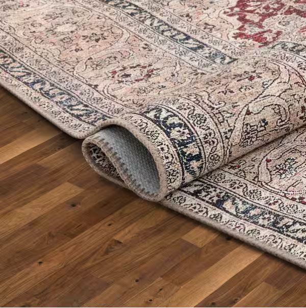 Lotus Tonti Red Vintage Medallion Oriental 7 ft. 10 in. x 9 ft. 10 in. Machine Washable Area Rug