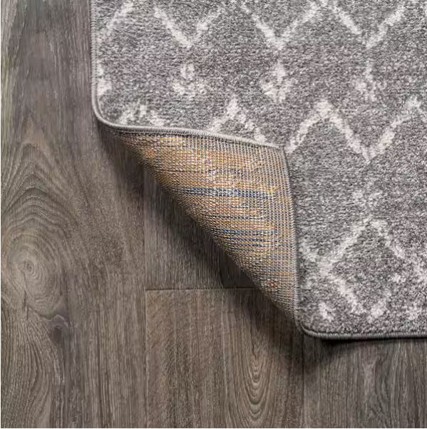 Moroccan HYPE Boho Vintage Diamond Gray/Ivory 8 ft. x 10 ft. Area Rug