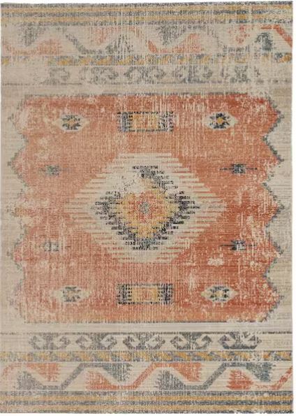 Puissantt Zero Barlow Ivory and Rust 8 ft. x 10 ft. Area Rug