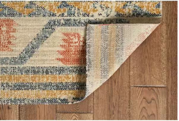 Puissantt Zero Barlow Ivory and Rust 8 ft. x 10 ft. Area Rug