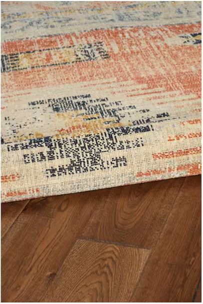 Puissantt Zero Barlow Ivory and Rust 8 ft. x 10 ft. Area Rug