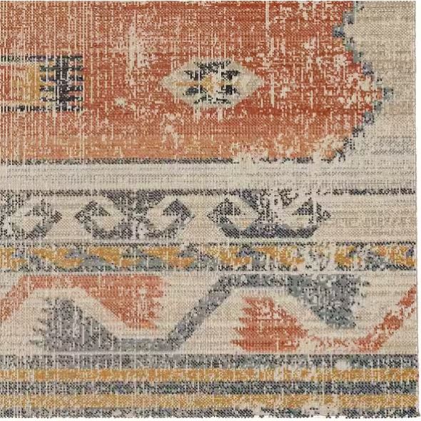 Puissantt Zero Barlow Ivory and Rust 8 ft. x 10 ft. Area Rug