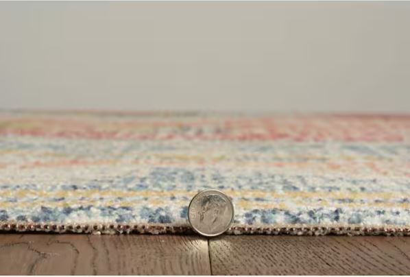 Puissantt Zero Barlow Ivory and Rust 8 ft. x 10 ft. Area Rug