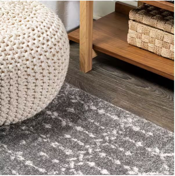 Moroccan HYPE Boho Vintage Diamond Gray/Ivory 8 ft. x 10 ft. Area Rug