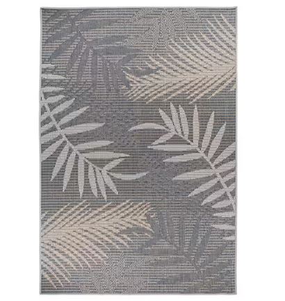 Gray 7 ft. 10 in. x 10 ft. Bahama Palm Frond Indoor/Outdoor Area Rug
