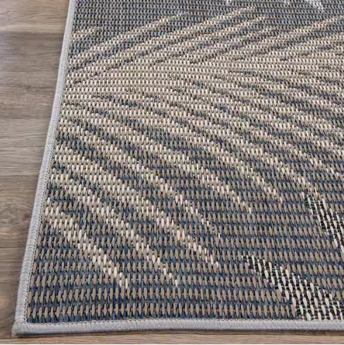 Gray 7 ft. 10 in. x 10 ft. Bahama Palm Frond Indoor/Outdoor Area Rug