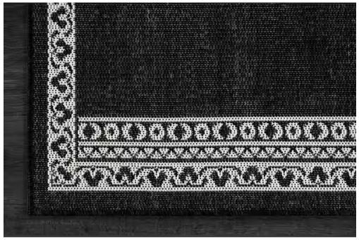 Frame Black 8 ft. x 10 ft. Geometric Bordered Washable Indoor Outdoor Area Rug
