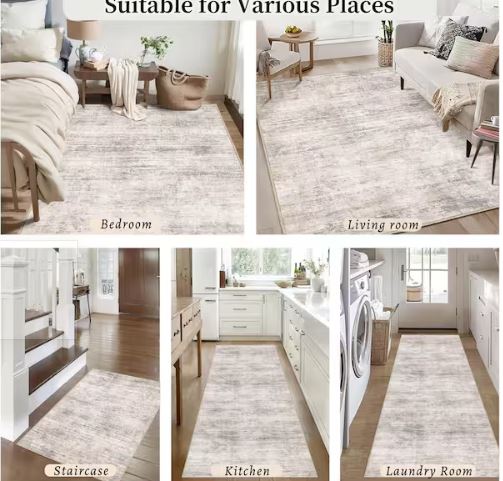 Aurora Beige/Gray 6 ft. x 9 ft. Modern Abstract Area Rug