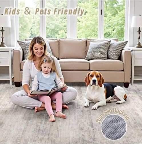 Aurora Beige/Gray 6 ft. x 9 ft. Modern Abstract Area Rug