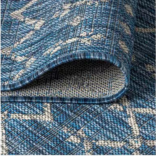 Ourika Moroccan Navy/Light Gray 7 ft. 9 in. x 10 ft. Geometric Textured Weave Indoor/Outdoor Area Rug