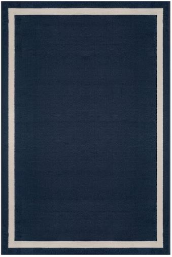 Aura Navy 5x6 ft. Rubber Back Washable Modern Bordered Indoor Outdoor Area Rug