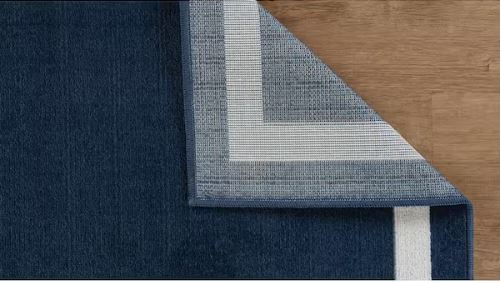 Aura Navy 5x6 ft. Rubber Back Washable Modern Bordered Indoor Outdoor Area Rug
