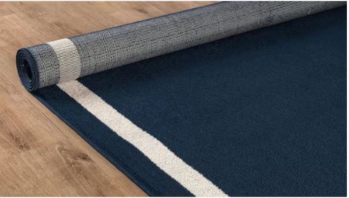 Aura Navy 5x7 ft. Rubber Back Washable Modern Bordered Indoor Outdoor Area Rug