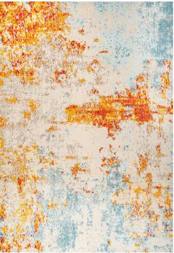 Sunset Modern Abstract Orange/Multi 4 ft. x 6 ft. Area Rug