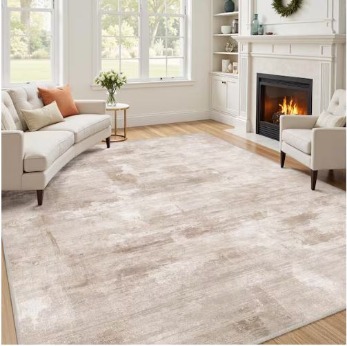 Monet Beige 8 ft. x 10 ft. Modern Abstract Area Rug