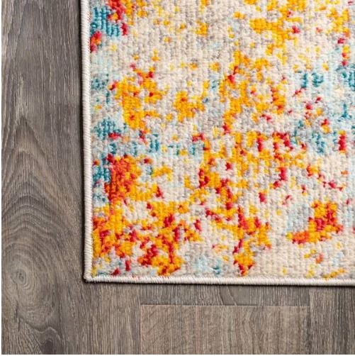 Sunset Modern Abstract Orange/Multi 4 ft. x 6 ft. Area Rug