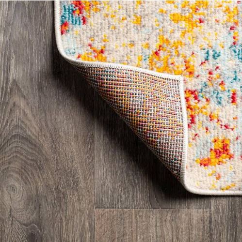 Sunset Modern Abstract Orange/Multi 4 ft. x 6 ft. Area Rug