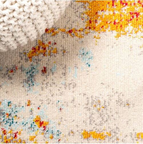 Sunset Modern Abstract Orange/Multi 4 ft. x 6 ft. Area Rug