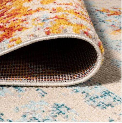 Sunset Modern Abstract Orange/Multi 4 ft. x 6 ft. Area Rug