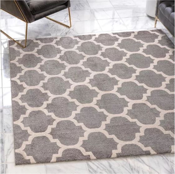 Unique Loom 5' 4 x 6' 1 Trellis Philadelphia Dark Gray Area Rug