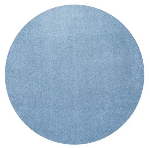 Haze Solid Low-Pile Classic Blue 5 ft. Round Area Rug