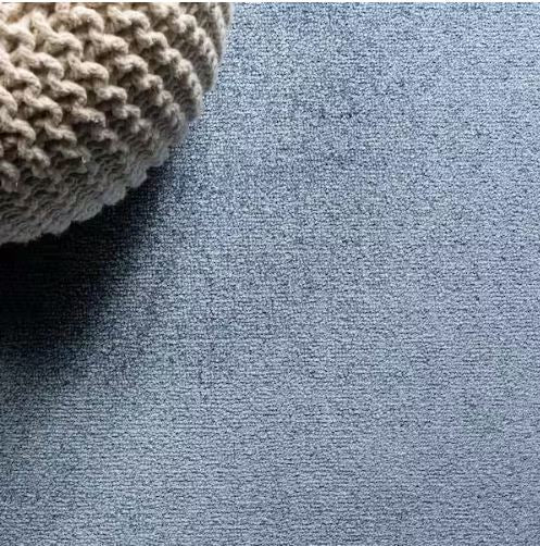 Haze Solid Low-Pile Classic Blue 5 ft. Round Area Rug