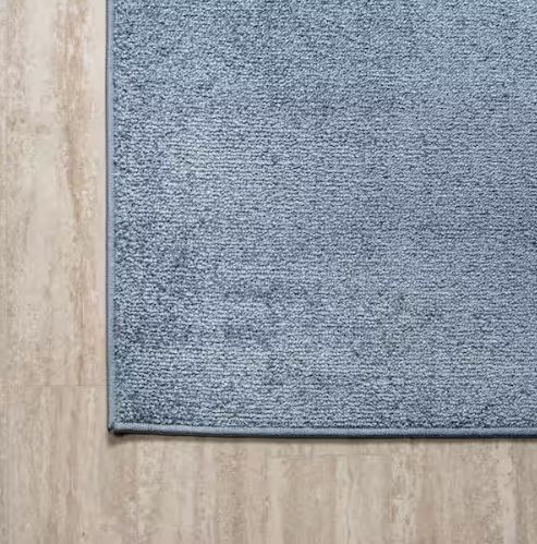 Haze Solid Low-Pile Classic Blue 5 ft. Round Area Rug