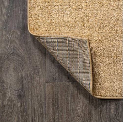 Haze Solid Low-Pile Mustard 5 ft. Round Area Rug