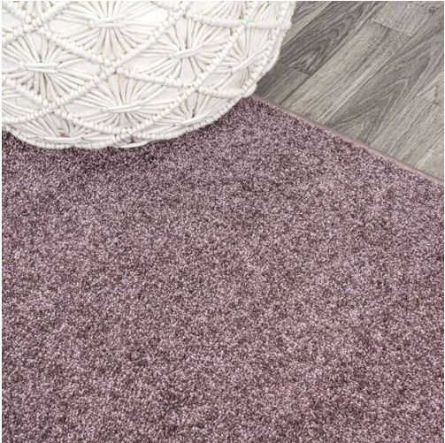 Haze Solid Low-Pile Light Purple 5' Square Area Rug