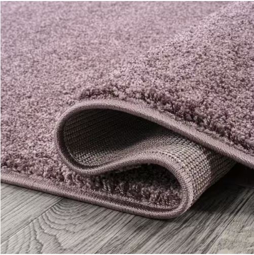 Haze Solid Low-Pile Light Purple 5' Square Area Rug