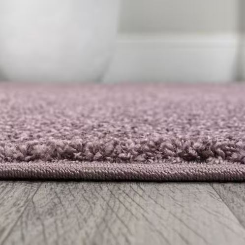 Haze Solid Low-Pile Light Purple 5' Square Area Rug