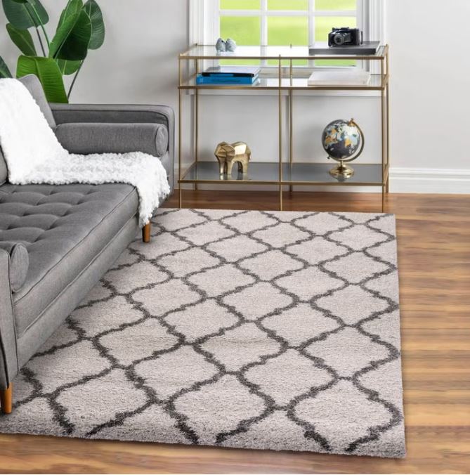 Thomasville Marketplace Luxury Shag Rug Collection, Trellis, 5'3" x 7'5"