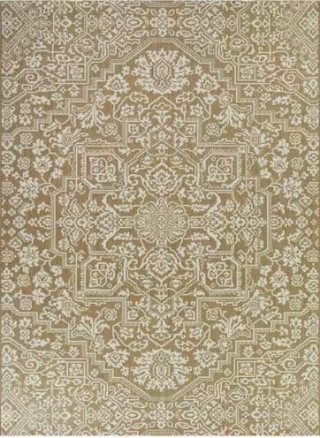 Osprey Brown 9 ft. x 12 ft. Floral Medallion Indoor/Outdoor Area Rug