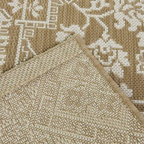 Osprey Brown 9 ft. x 12 ft. Floral Medallion Indoor/Outdoor Area Rug